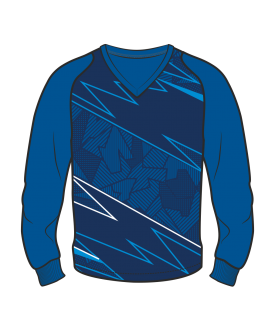 Футболка с длинным рукавом 208 рукав фигурный реглан расцветка1 синяя